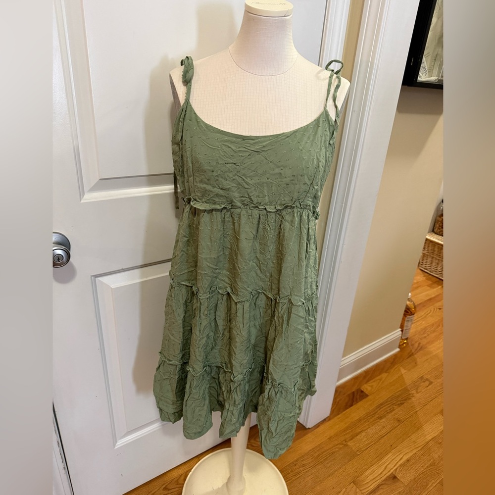 Sage Green tie strap sun Dress